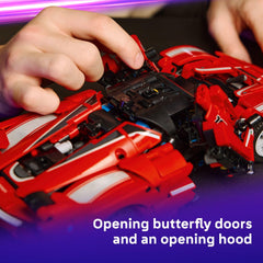 LEGO Technic Ferrari FXX K with a working differential for mechanical learning.