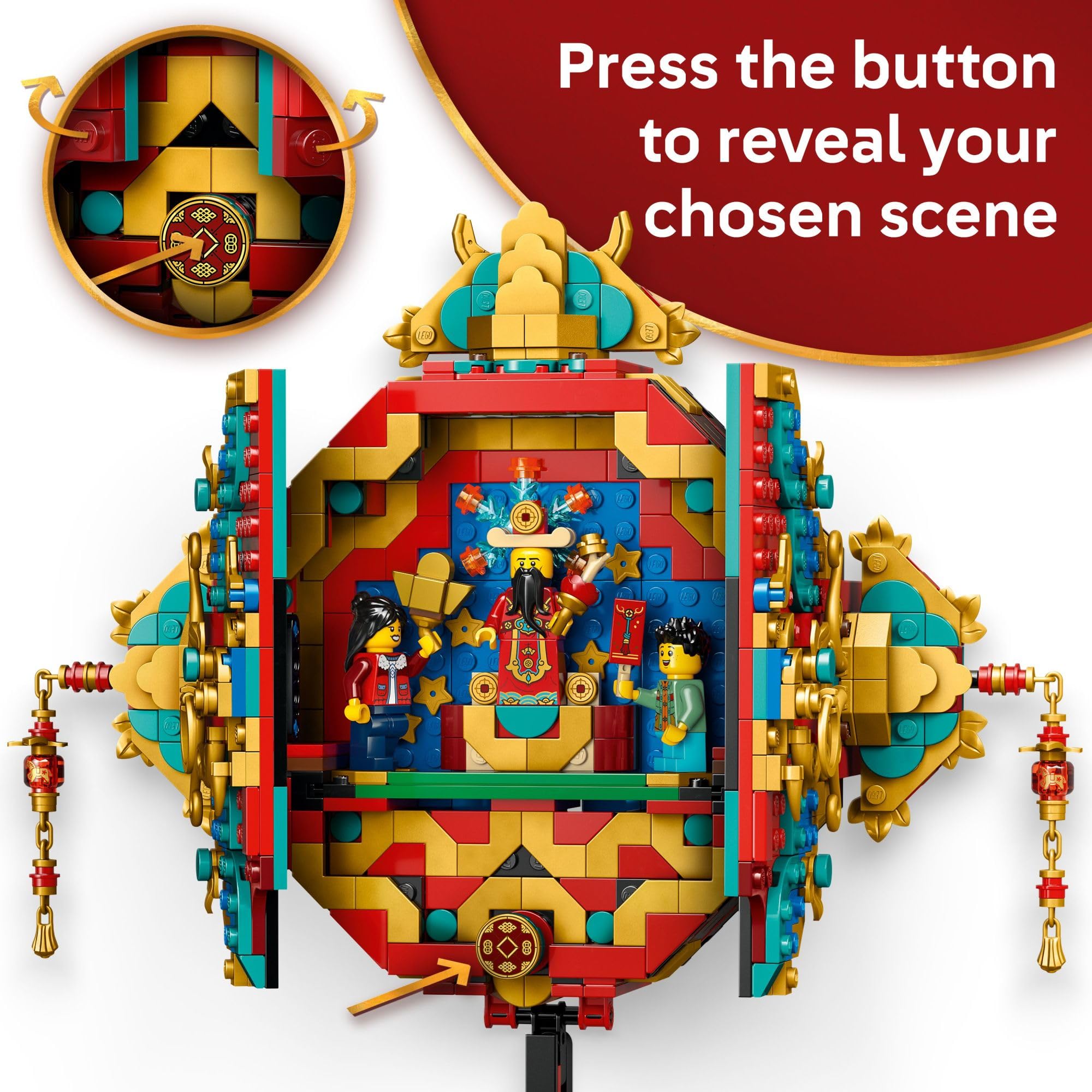 LEGO Fortune Firecracker fireworks scene reveal adds celebratory moments.