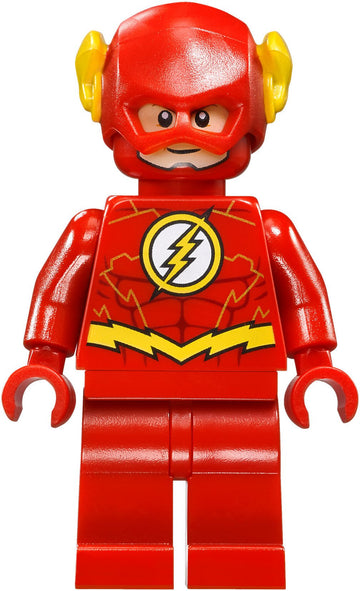 LEGO Flash Gold Outline minifigure front view highlighting collectible detailing for display