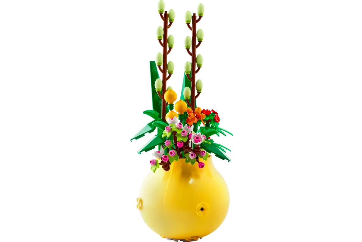 LEGO Flower Pot 40588 assembly showing cherry blossom blooms for display-ready decor