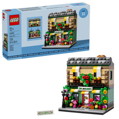 LEGO Flower Store front with abundant flowers for display and collection.