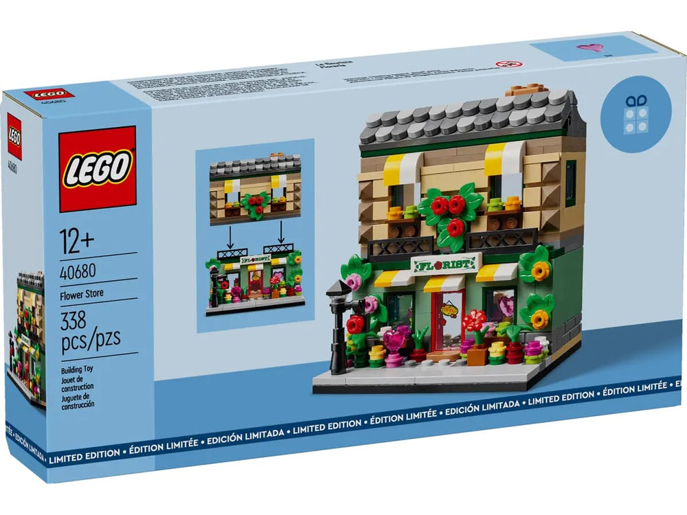 LEGO Flower Store interior showing florist shop details for display.