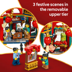 LEGO set includes five minifigures for imaginative role play during festivities