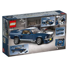 LEGO Ford Mustang GT hood detail with scoop and air filter close-up.