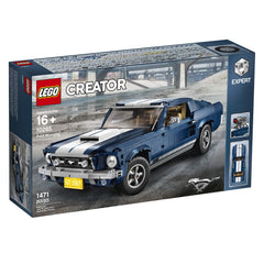 LEGO Ford Mustang GT rear axle adjustable stance for customizable display.