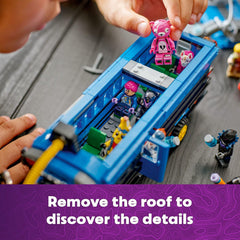 LEGO Fortnite Battle Bus includes 9 minifigures for story variety.