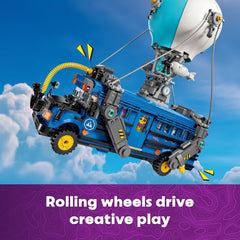 LEGO Fortnite Battle Bus hot-air balloon detail adds authentic flair.