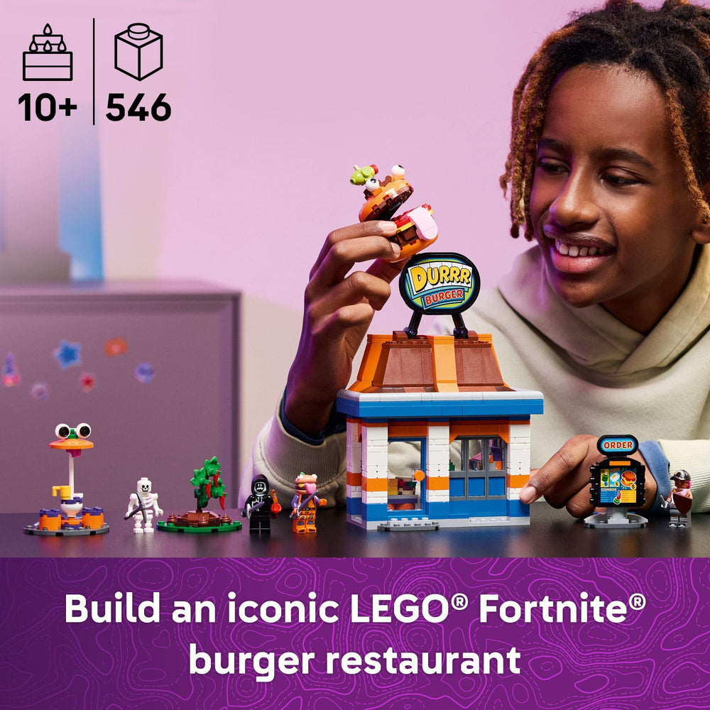 LEGO Fortnite Durrr Burger Restaurant interior detail for creative builds