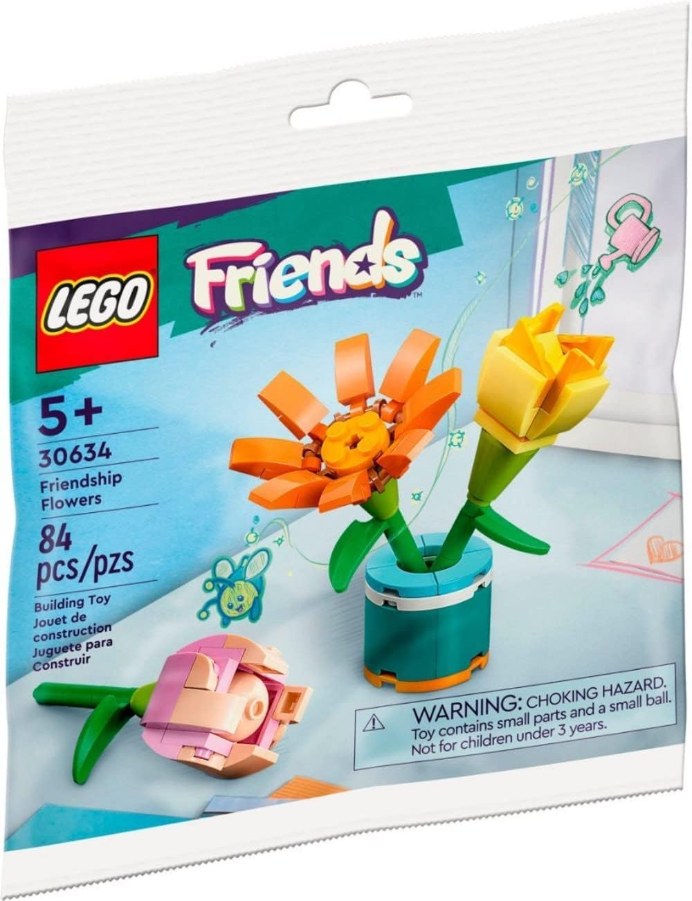 LEGO Friends 30634 Friendship Flowers detailed close-up, tiny petals and colors on display