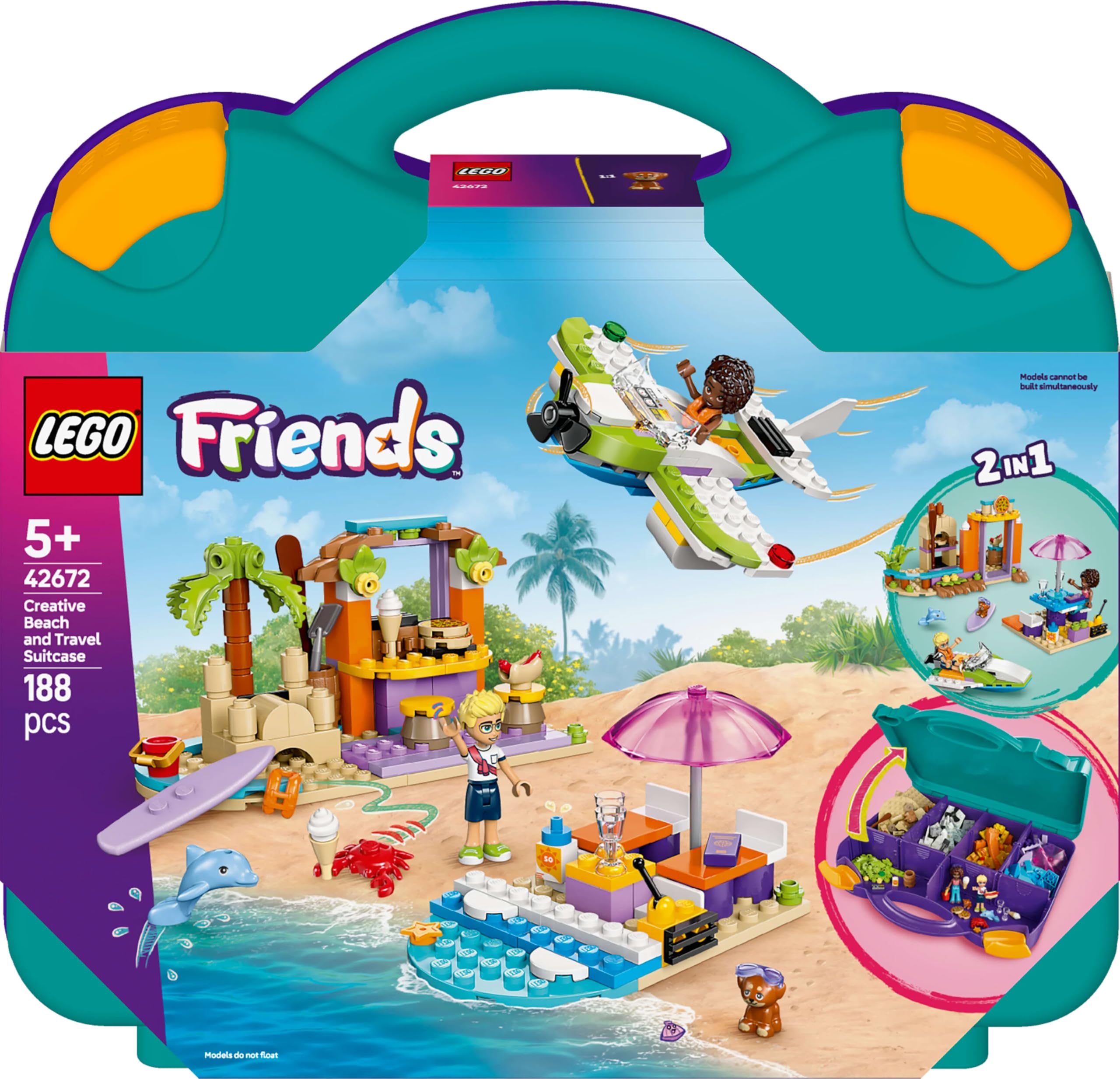 LEGO Friends 42672 dog and dolphin figures for pet-friendly pretend play