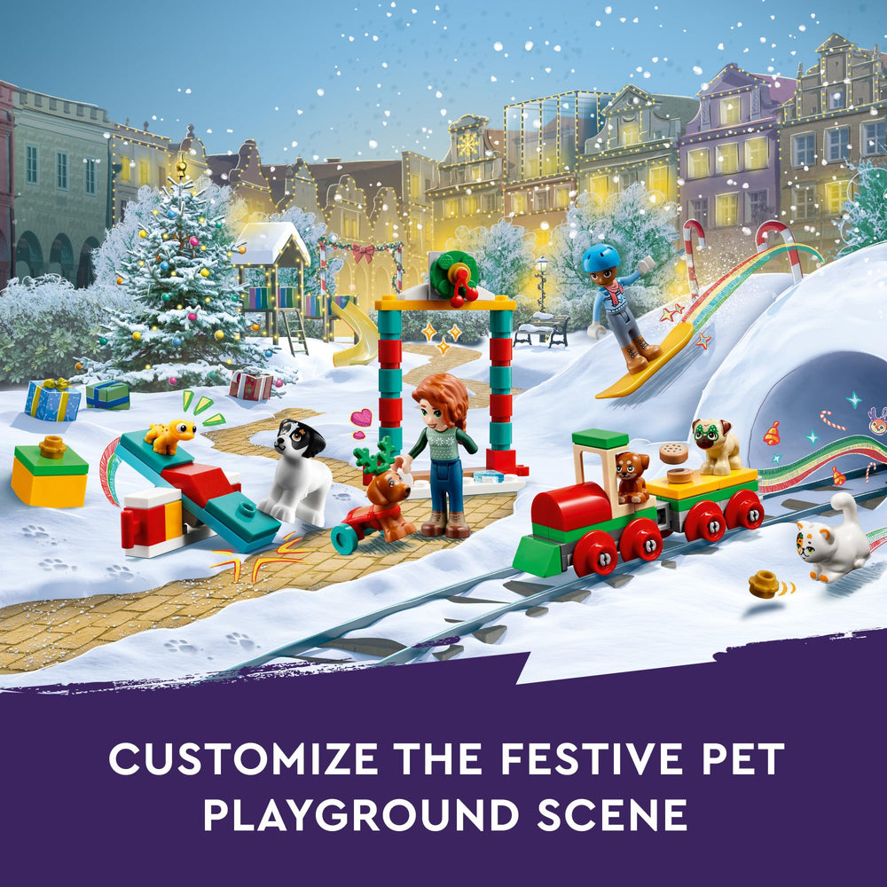 LEGO Friends Advent Calendar 41758 Christmas train play encourages movement and pretend journeys