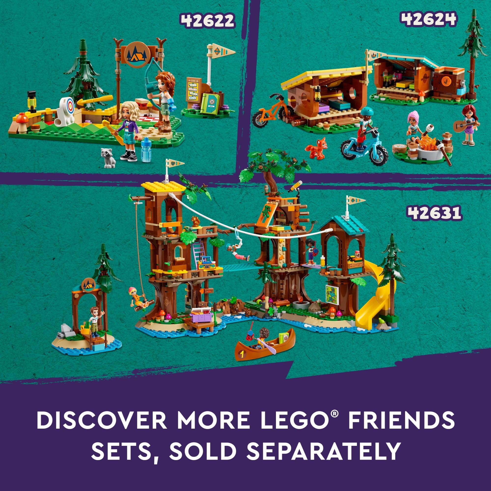 LEGO Friends Adventure Camp shower and gear for campsite setup