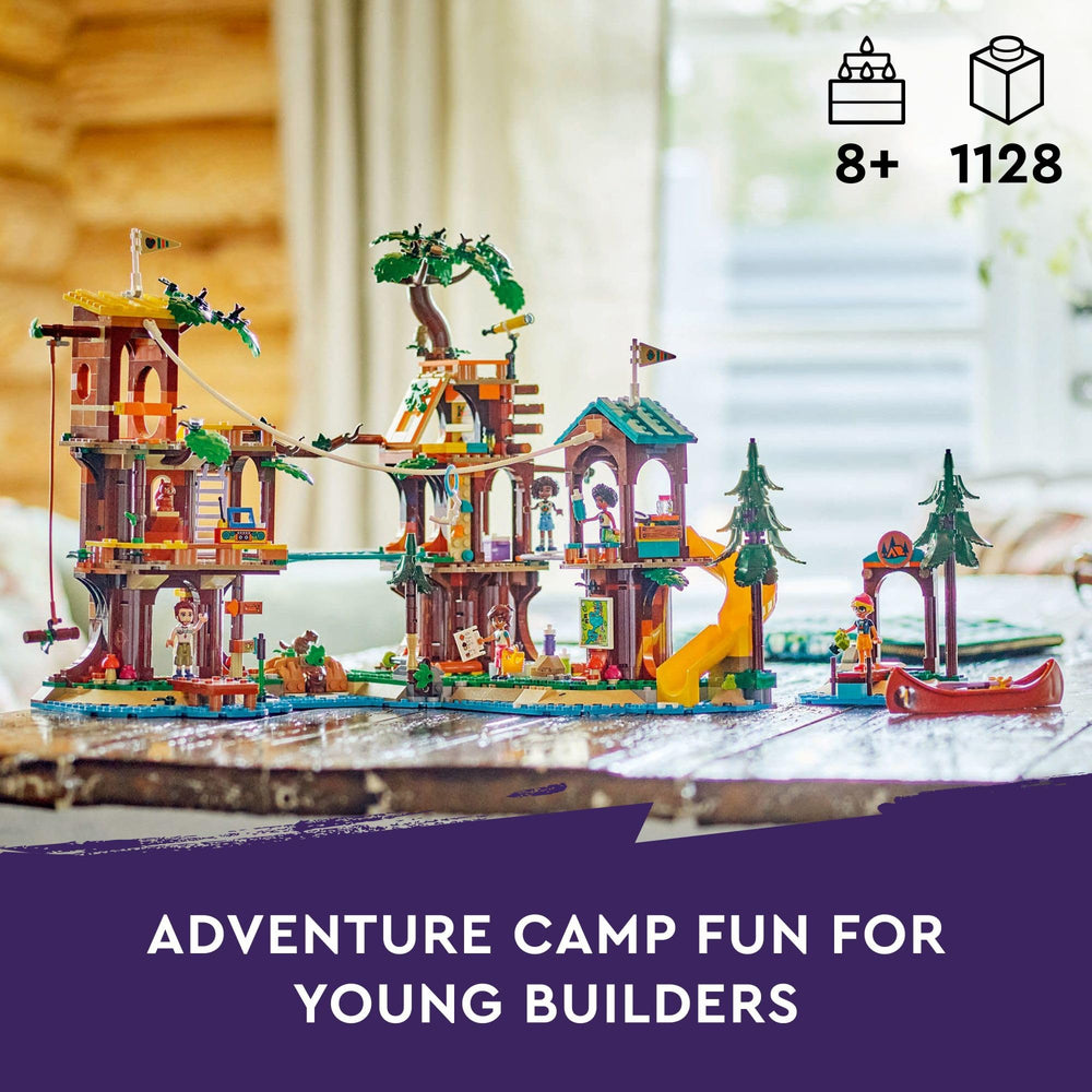 LEGO Friends Adventure Camp zip-line action encourages active, cooperative play