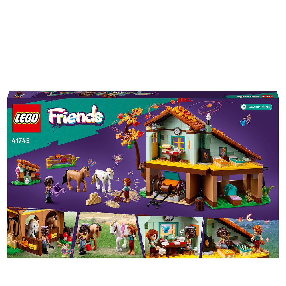 LEGO Friends Autumn's Horse Stable includes tools and buckets for caring playtime
