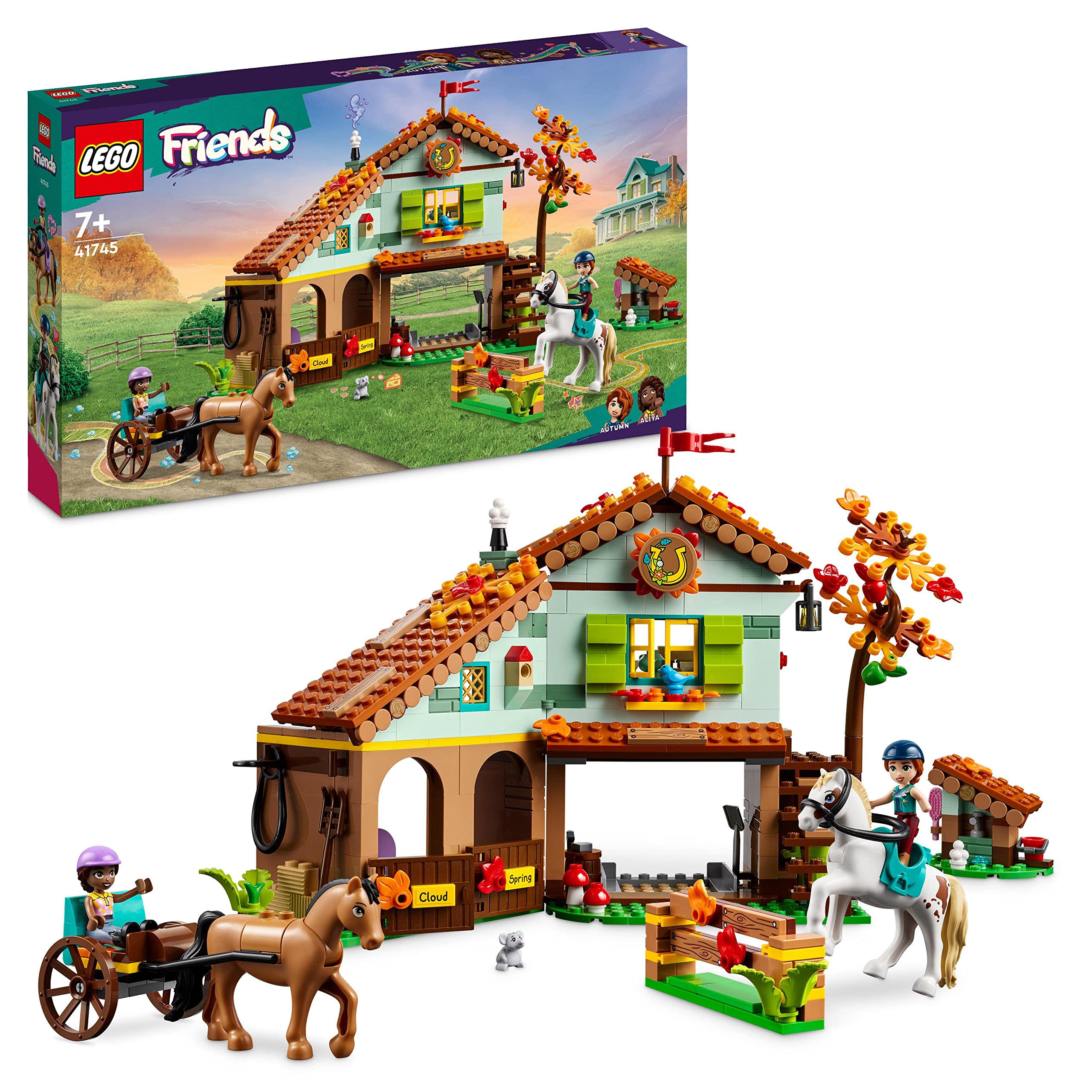 LEGO Friends Autumn's Horse Stable front view invites imaginative play with a two-story design