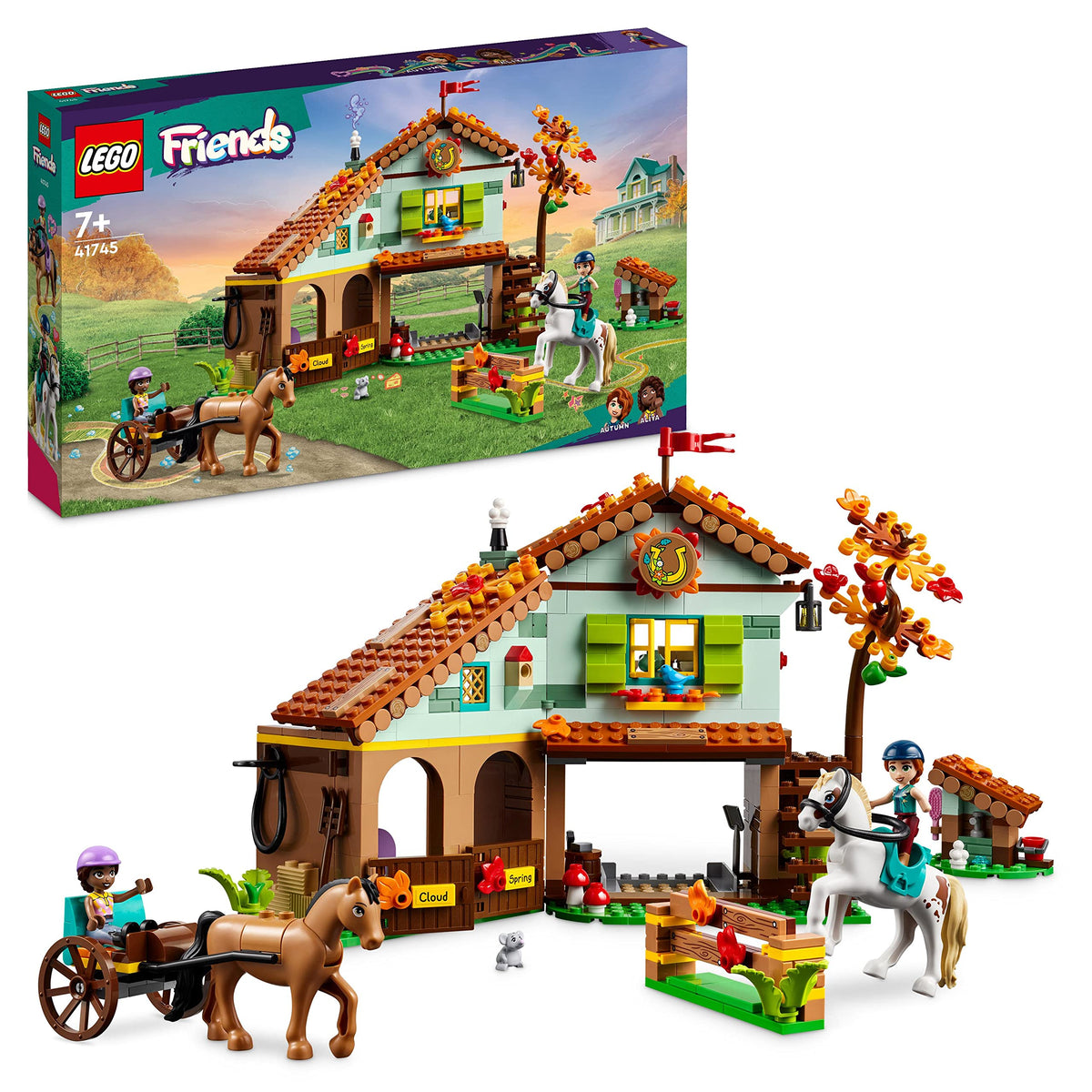 LEGO Friends Autumn's Horse Stable front view invites imaginative play with a two-story design