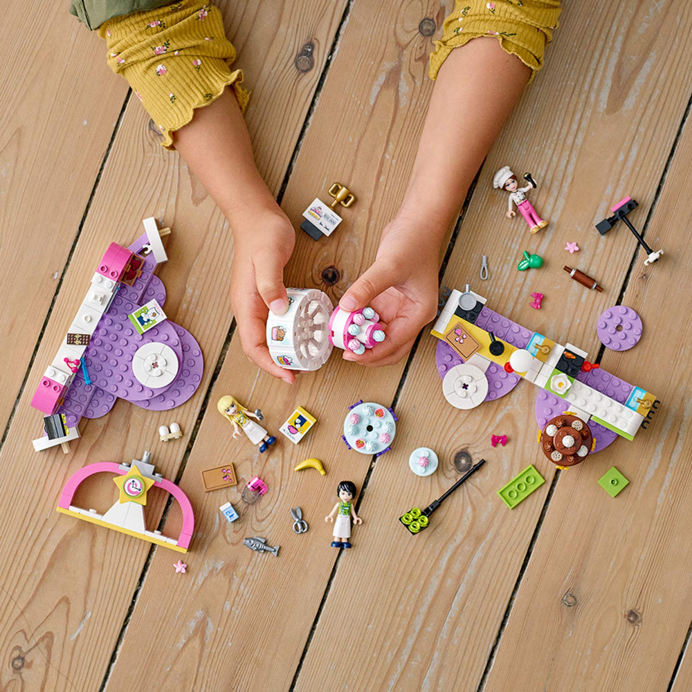 LEGO Friends Baking Competition accessories and icing for creative builds.