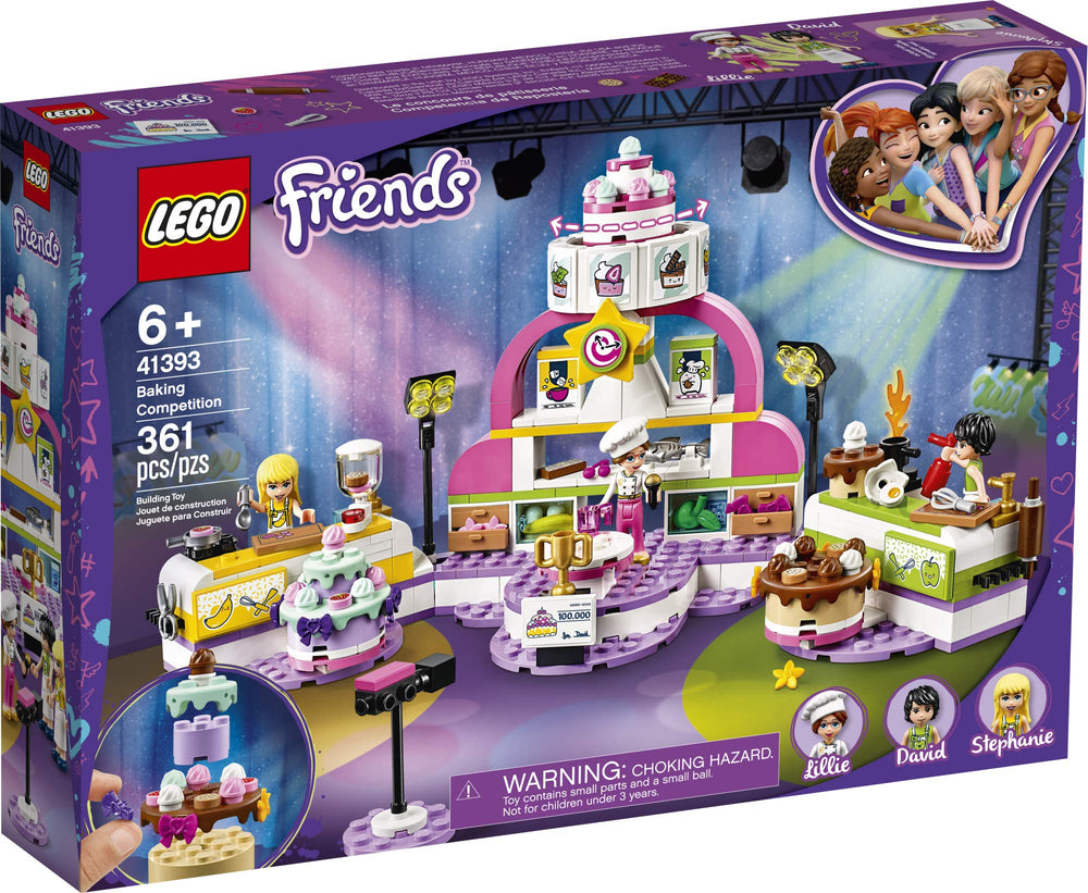 LEGO Friends Baking Competition cook stations and tools for realistic cooking play.
