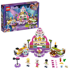 LEGO Friends Baking Competition stage with rotating cake stands for creative play.