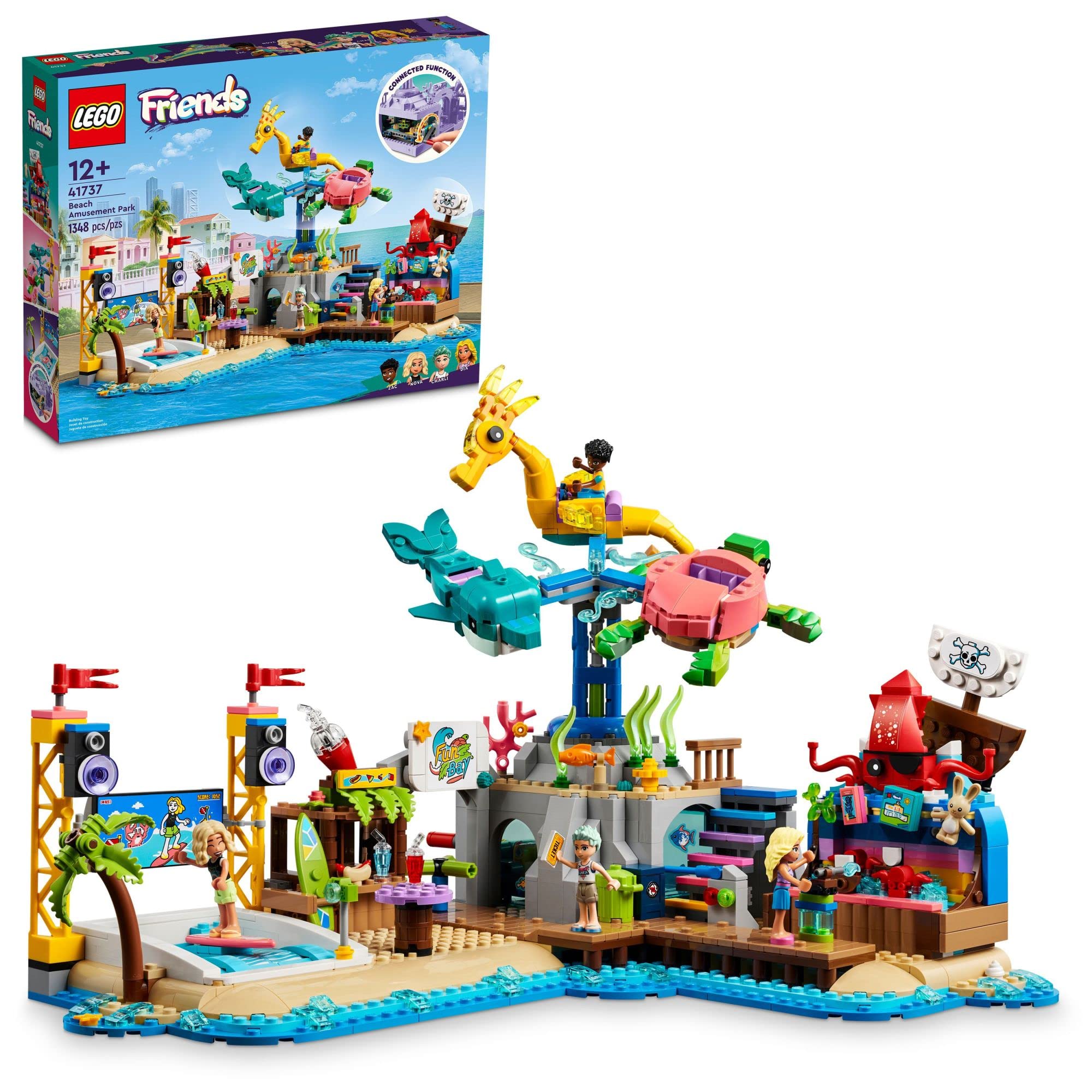 LEGO Friends Beach Amusement Park carousel: smooth rotation for dynamic storytelling