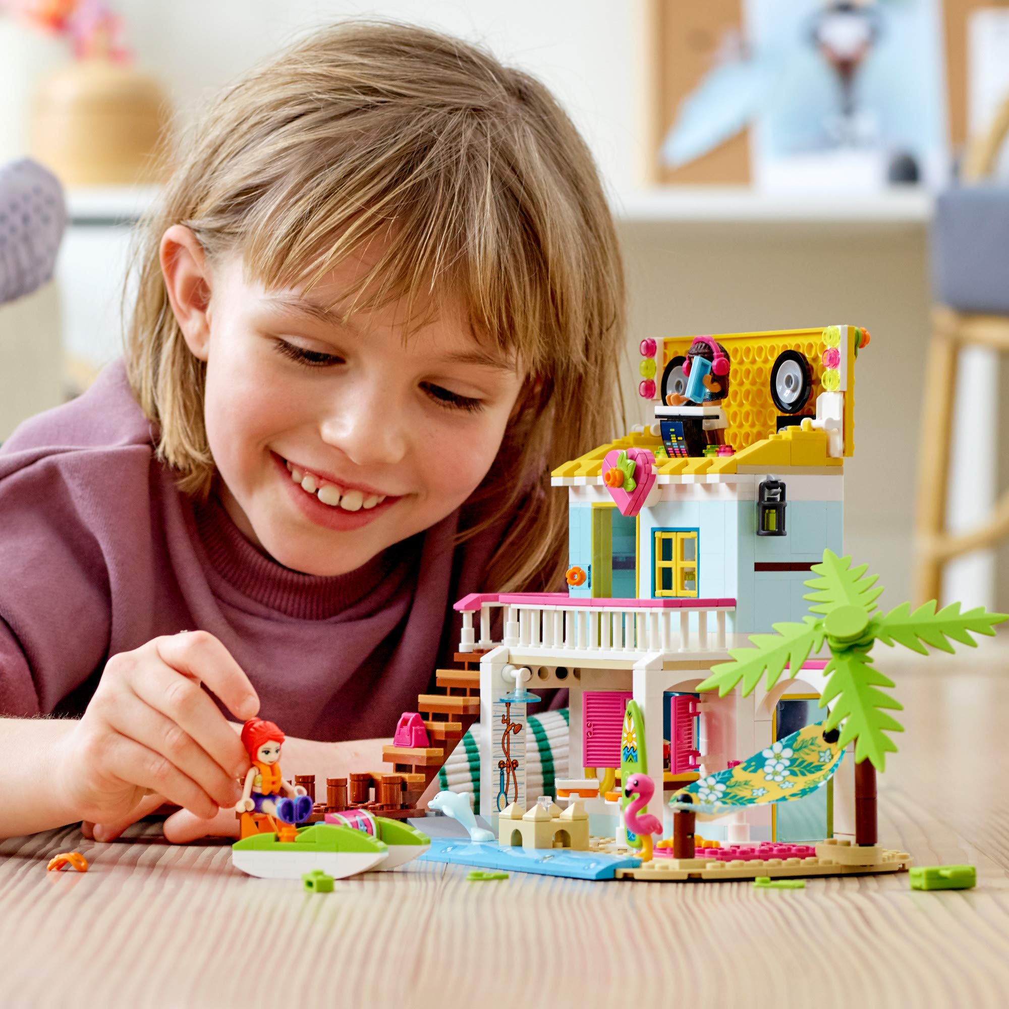 LEGO Friends Beach House 41428 dolphin and flamingo figures boost nature-inspired adventures