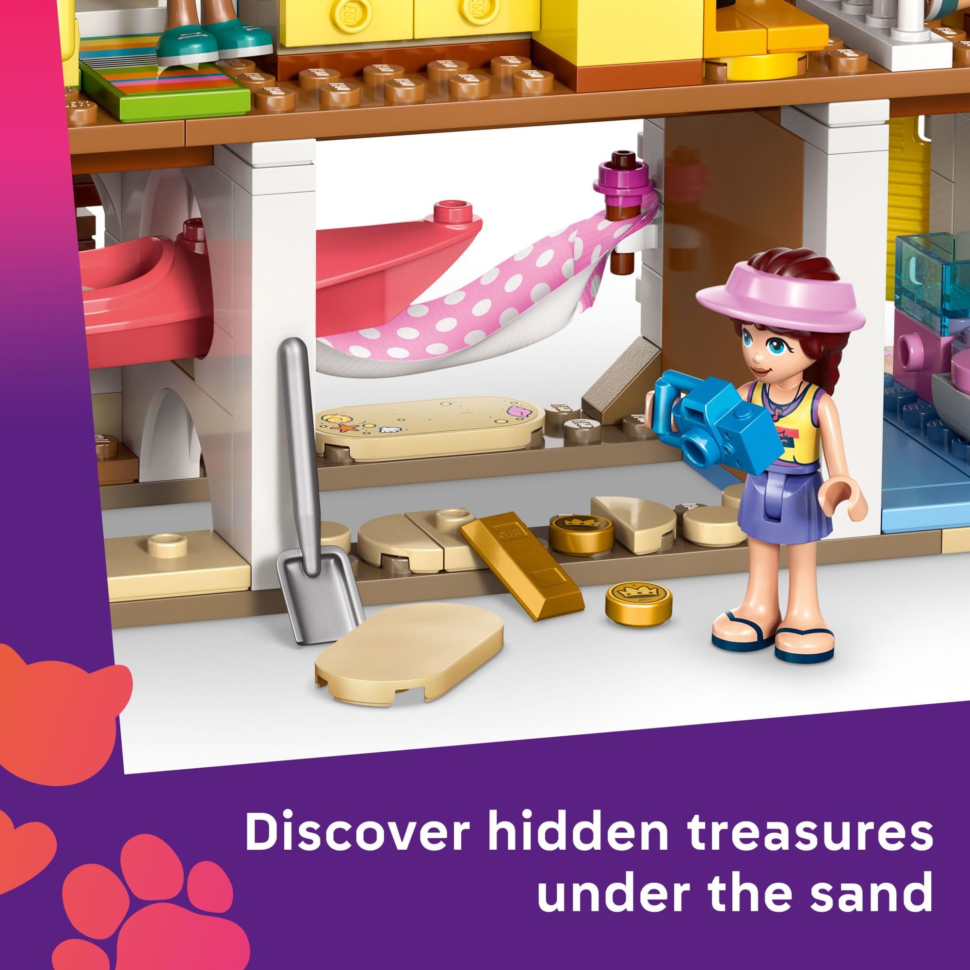 LEGO Friends Beach House sleeping area with three beds for cozy stories