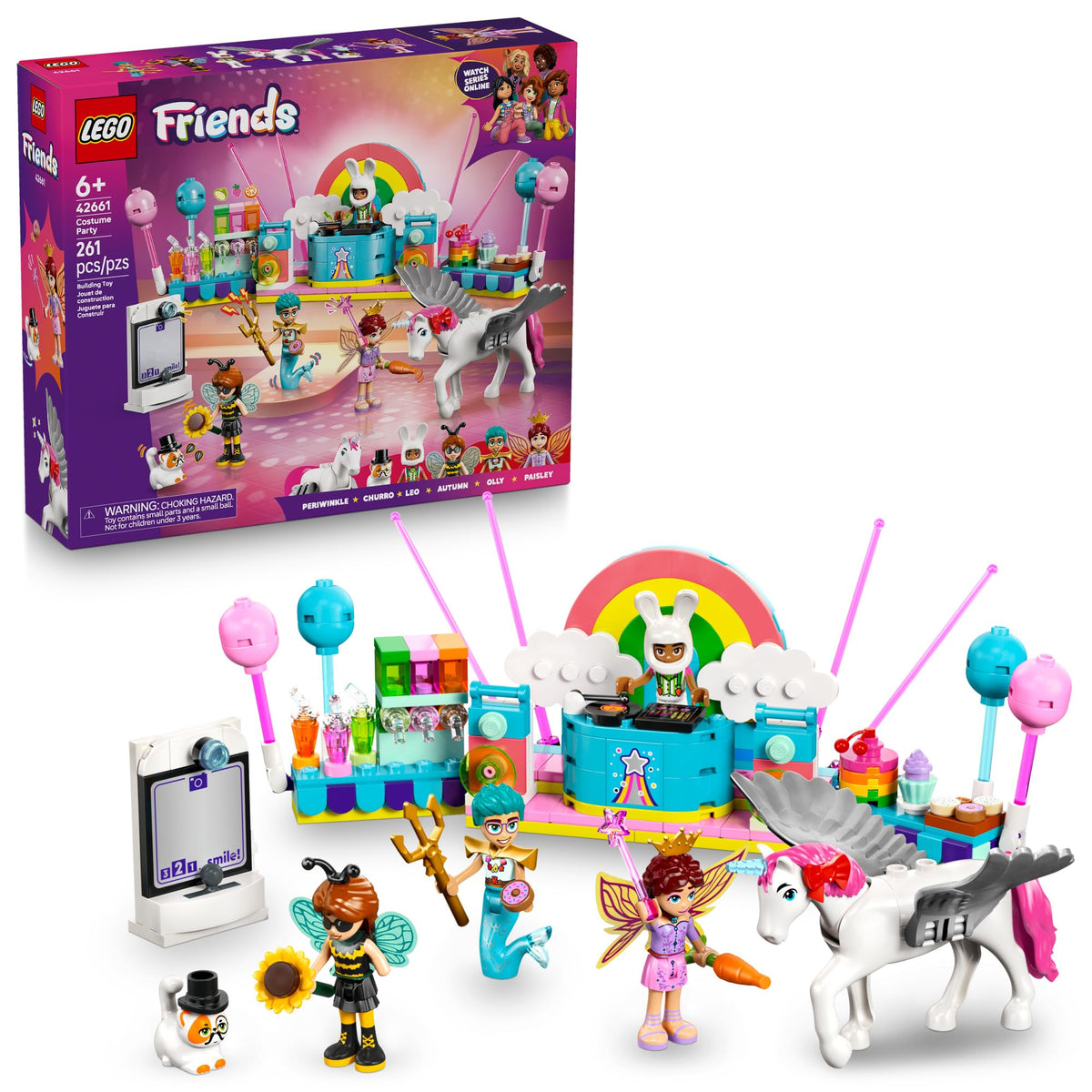 LEGO Friends Costume Party DJ booth sparks imaginative play and storytelling.
