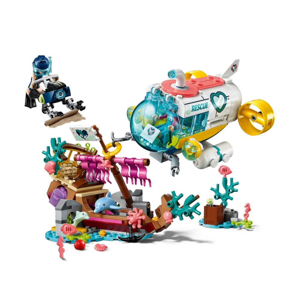LEGO Friends Dolphins Rescue Mission two dolphin figures spark playful rescue scenarios undersea adventures