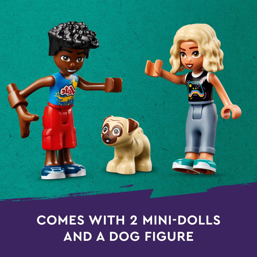 LEGO Friends Electric Car and Charger dog figure Dango adds cozy companionship to adventures