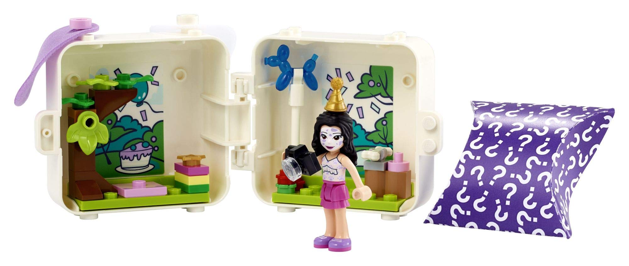 LEGO Friends Emma's Dalmatian Cube with Emma mini-doll inside the box