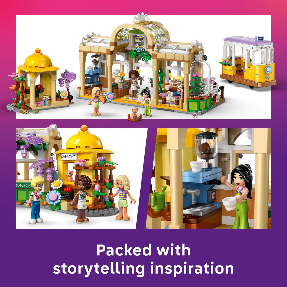 LEGO Friends Flower Shop bouquets for creative floral arranging play.