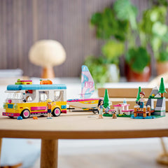 LEGO Friends 41681 camper interior with sleeping bags supports pretend overnight camping.