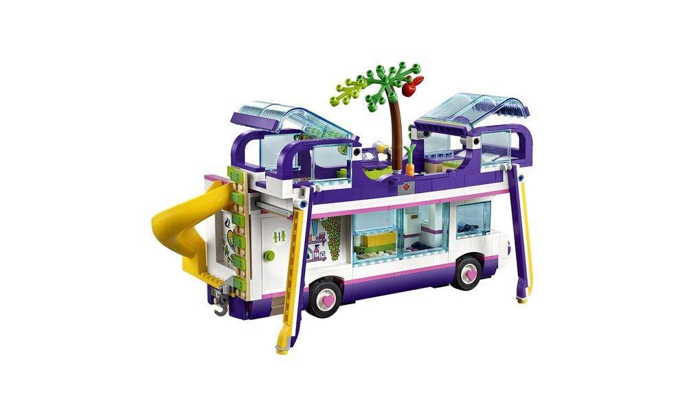 LEGO Friends Friendship Bus 41395 onboard pool area for relaxing play.