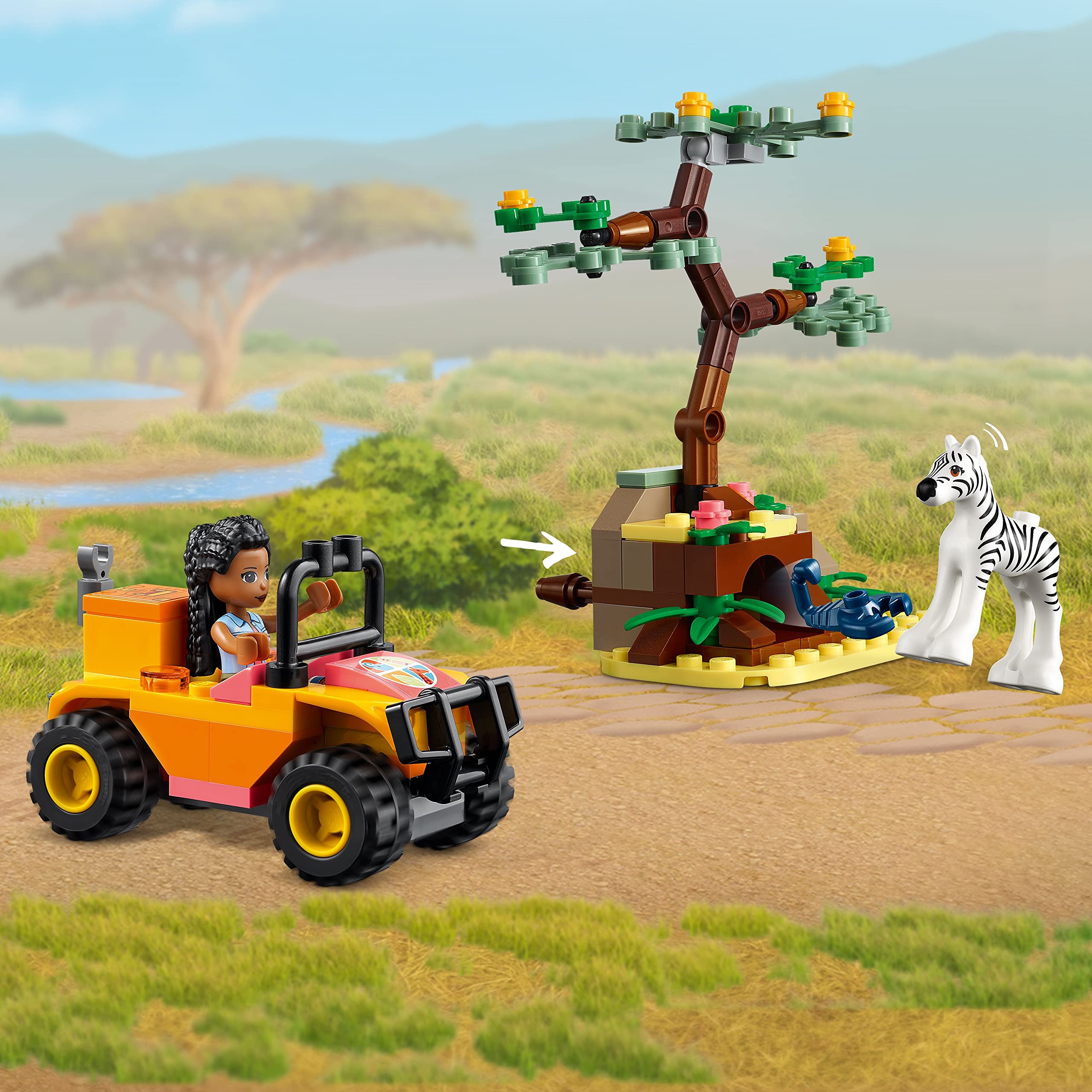 LEGO Friends Giraffe figure brings gentle wildlife interaction to creative playtime.
