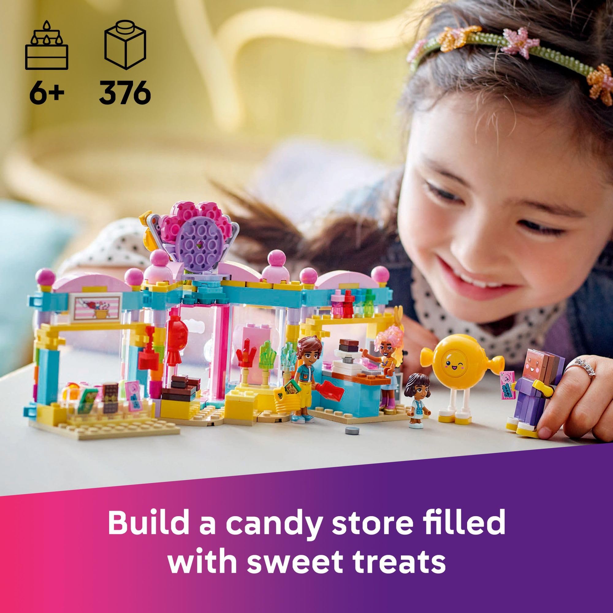 LEGO Friends Heartlake City Candy Store giant lollipop highlights sweet shop fun