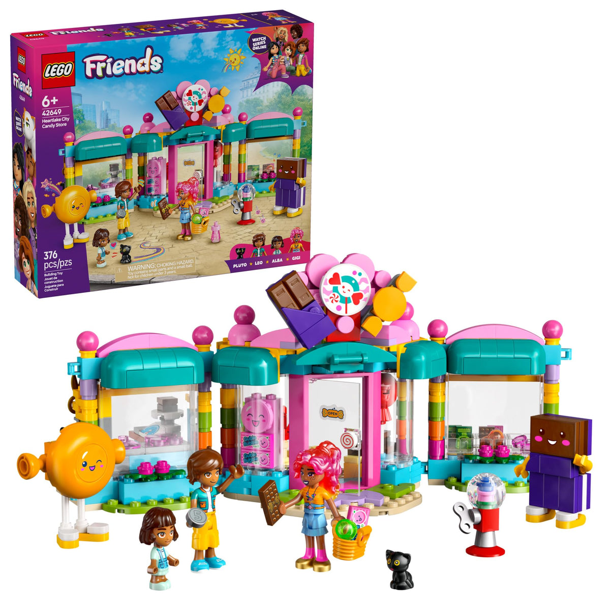 LEGO Friends Heartlake City Candy Store storefront for imaginative role-play and storytelling