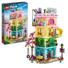 LEGO Friends Heartlake City Community Centre front view highlights the five-floor modular design