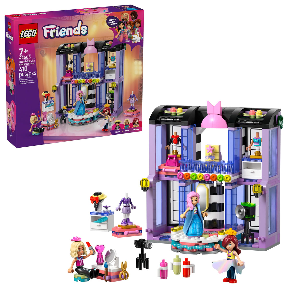 LEGO Friends Heartlake City Fashion Show runway: imaginative dress-up play