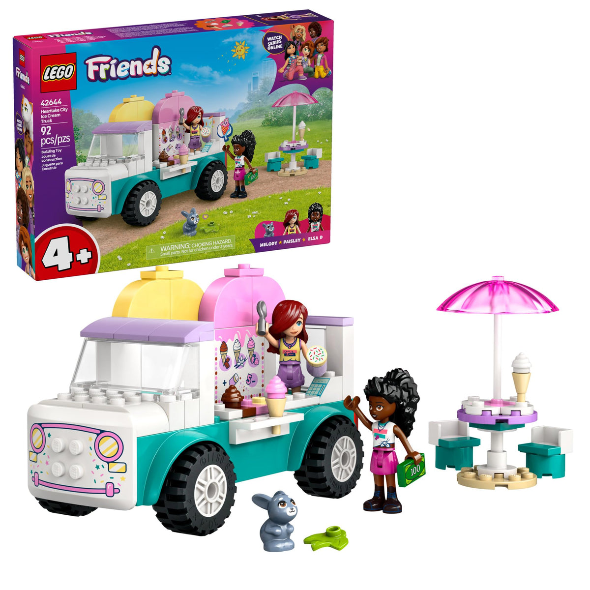 LEGO Friends Heartlake City Ice Cream Truck exterior sparks imaginative play