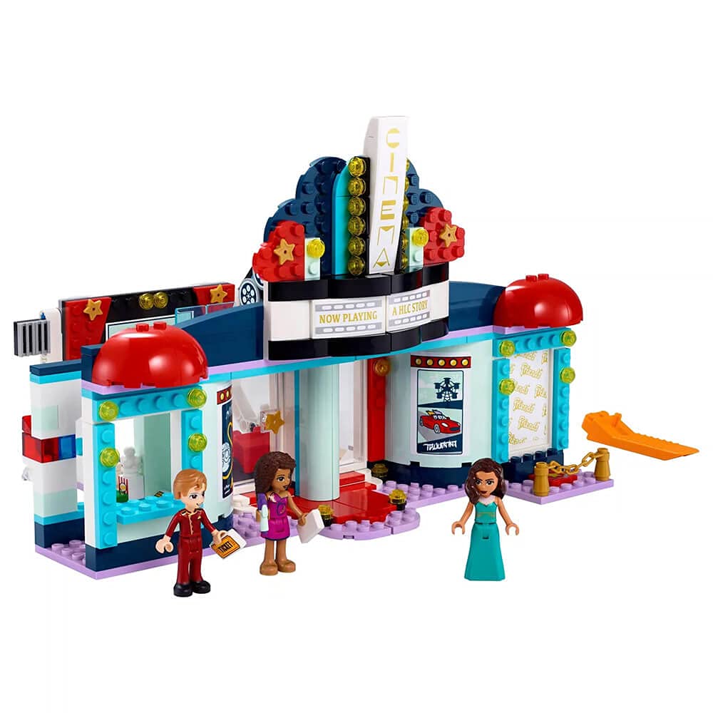 LEGO Friends Heartlake City Movie Theater 41448 front view boosts imaginative play and storytelling.