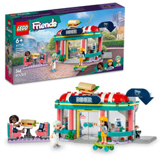 LEGO Friends Heartlake Diner exterior showcases inviting storefront for imaginative play.