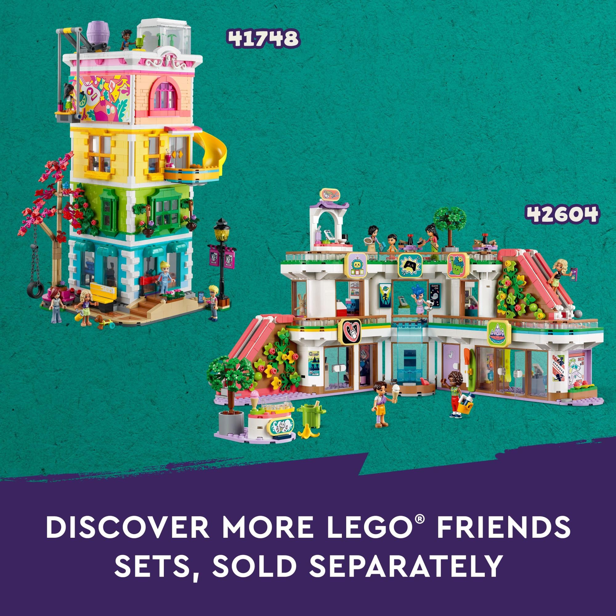 LEGO Friends Heartlake doll accessories include snacks, art supplies, and classroom props