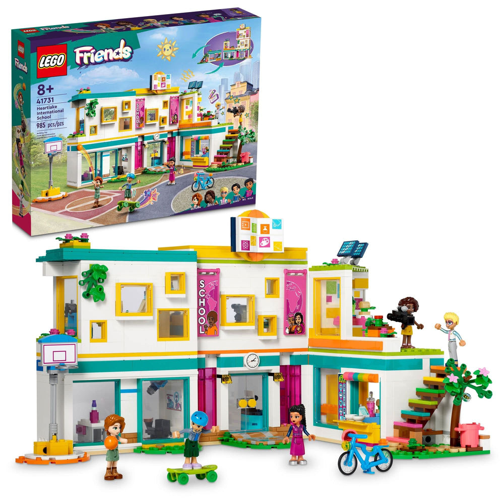LEGO Friends Heartlake International School front view, ideal for imaginative play and modular building.