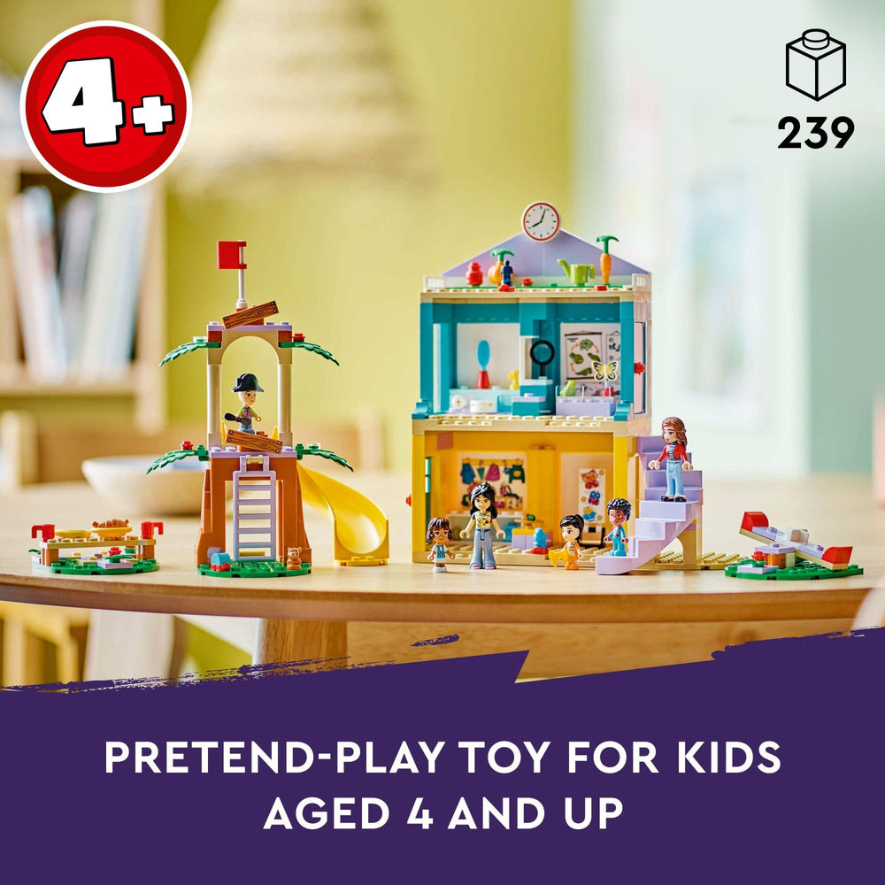 LEGO Friends Heartlake seesaw and slide setup encourages active, cooperative play