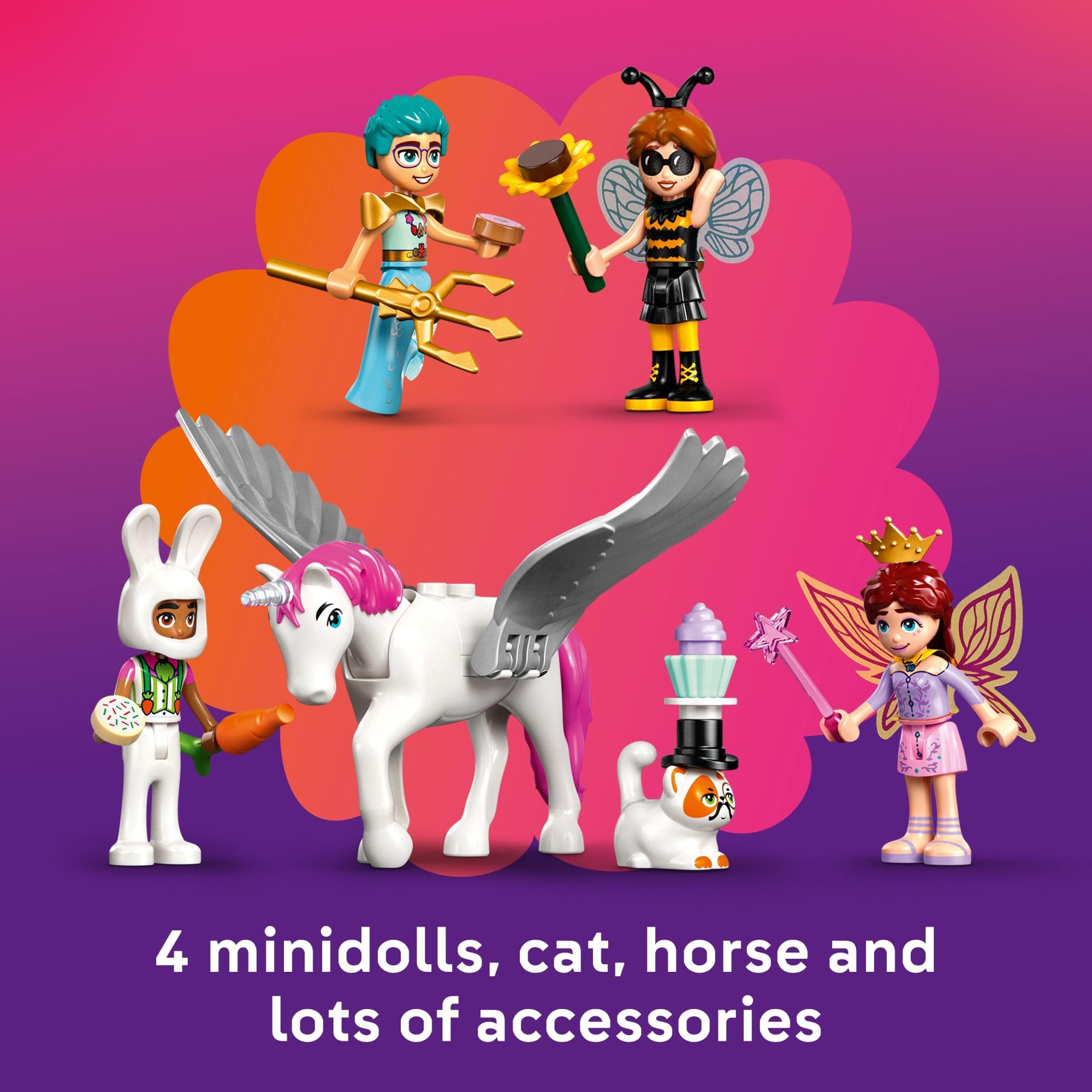 LEGO Friends Leo bunny magic performance invites humor and creative stage play.