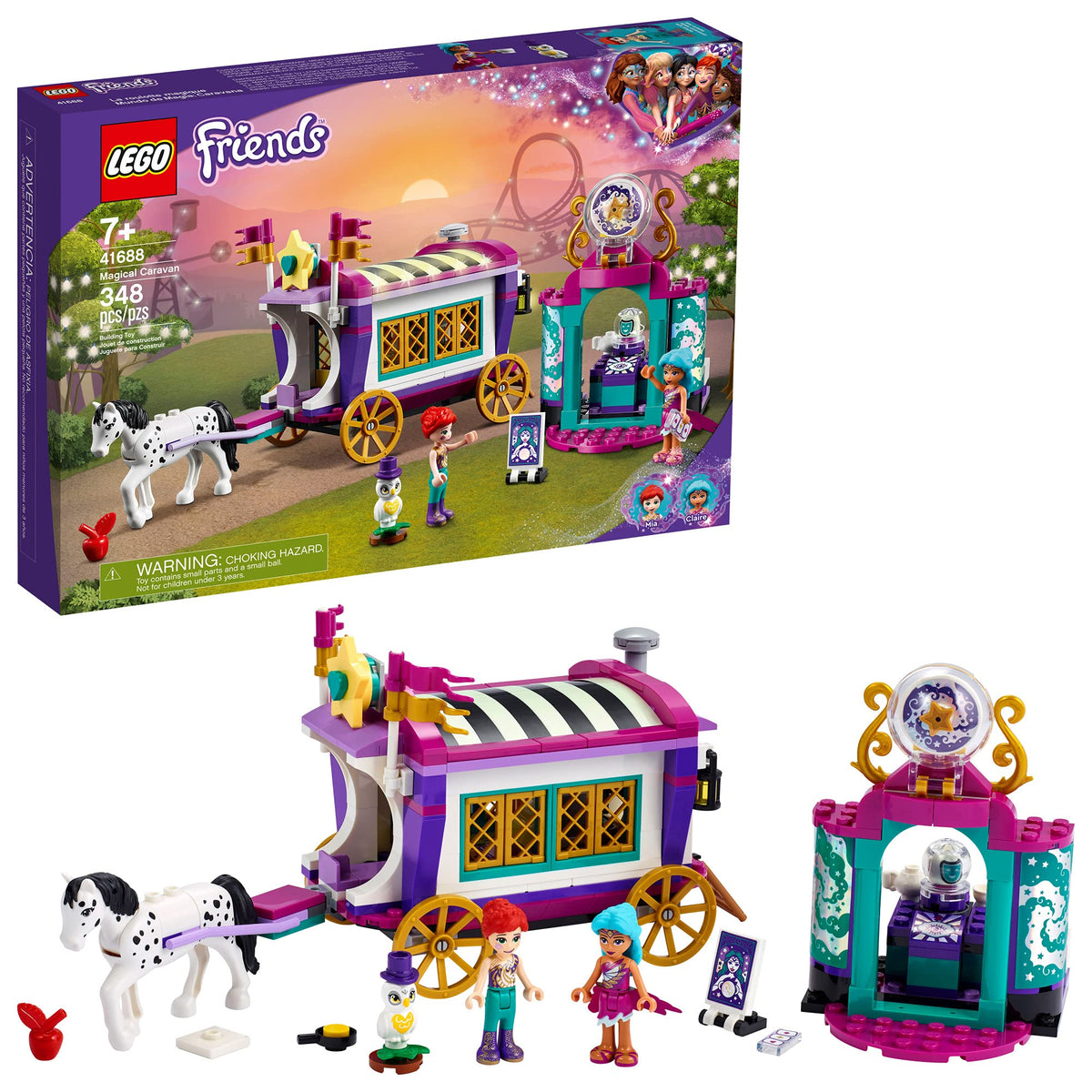 LEGO Friends Magical Caravan 41688 exterior view for imaginative travel adventures.