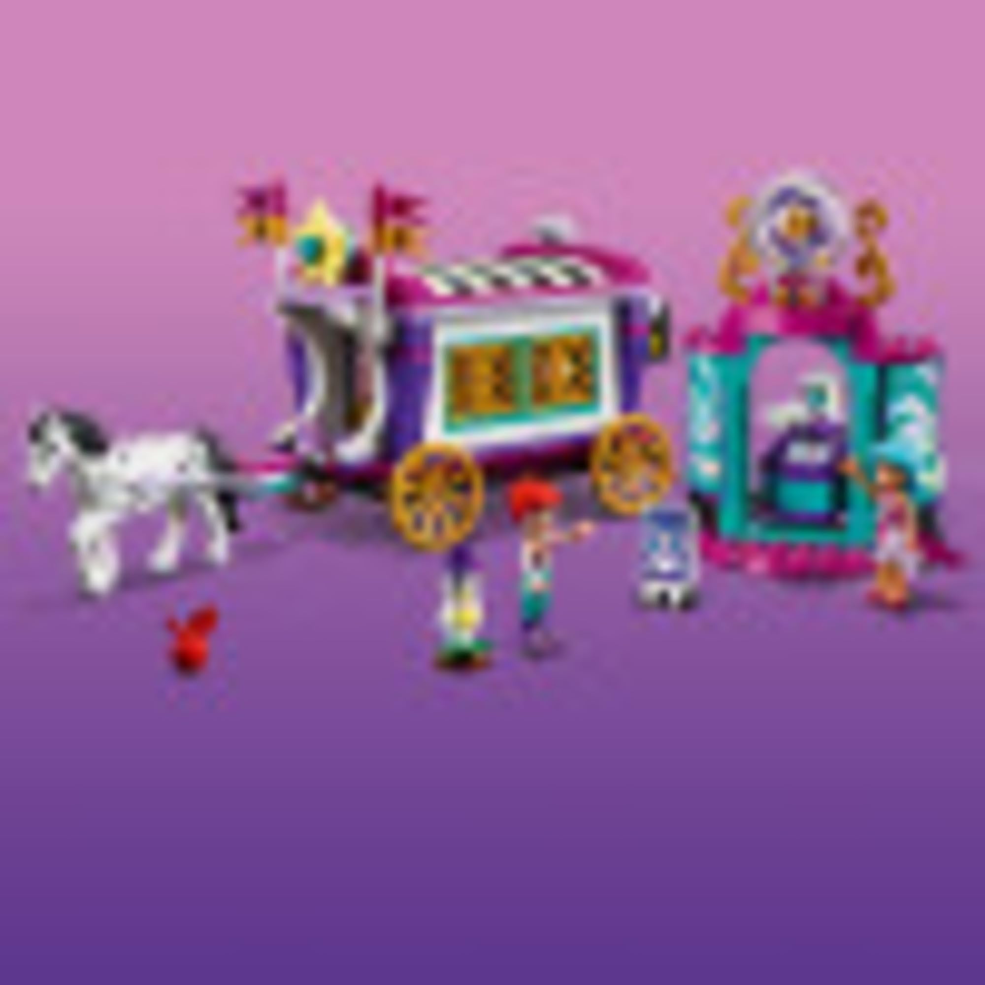 LEGO Friends Magical Caravan 41688 kitchen and stove area for cooking pretend meals.