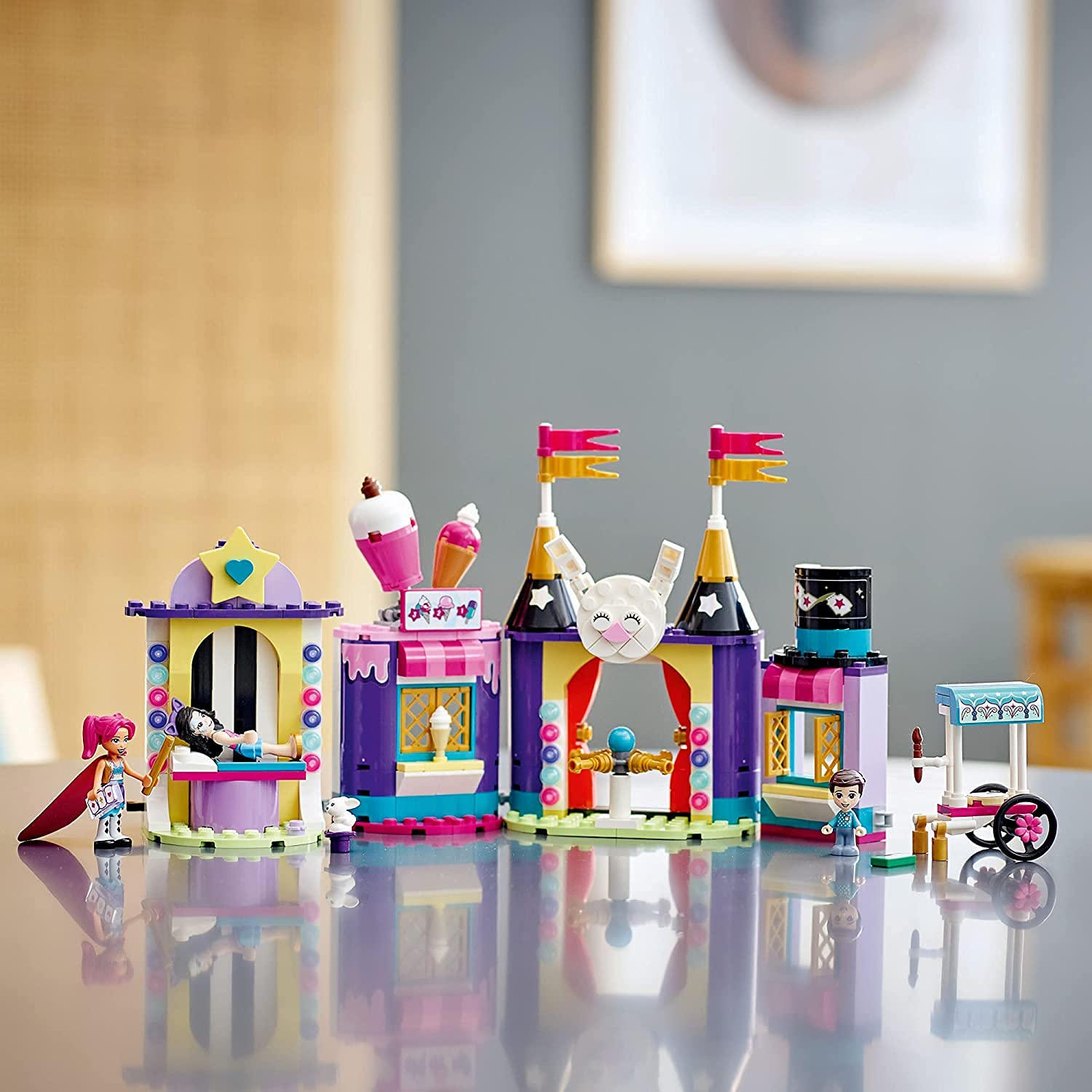 LEGO Friends Magical Funfair Stalls glow-in-the-dark bricks enhance after-dark play