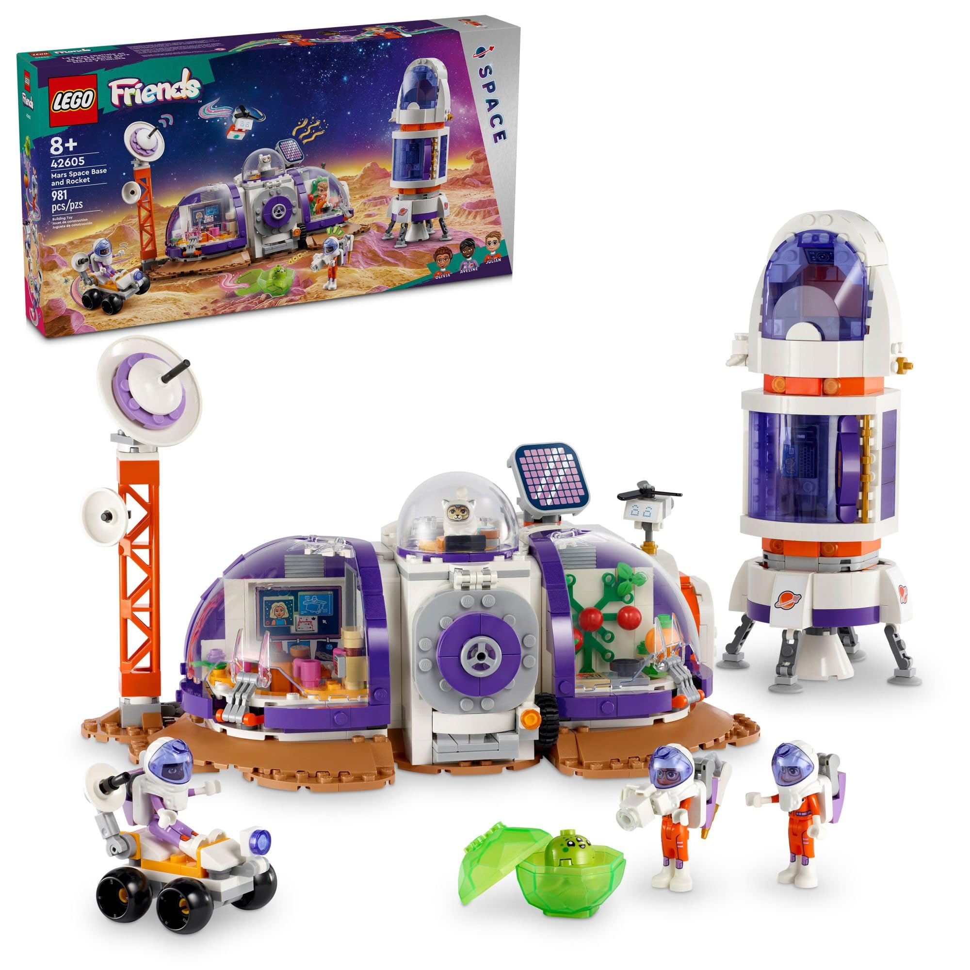 LEGO Friends Mars Space Base and Rocket: sleek rocket for imaginative space missions.