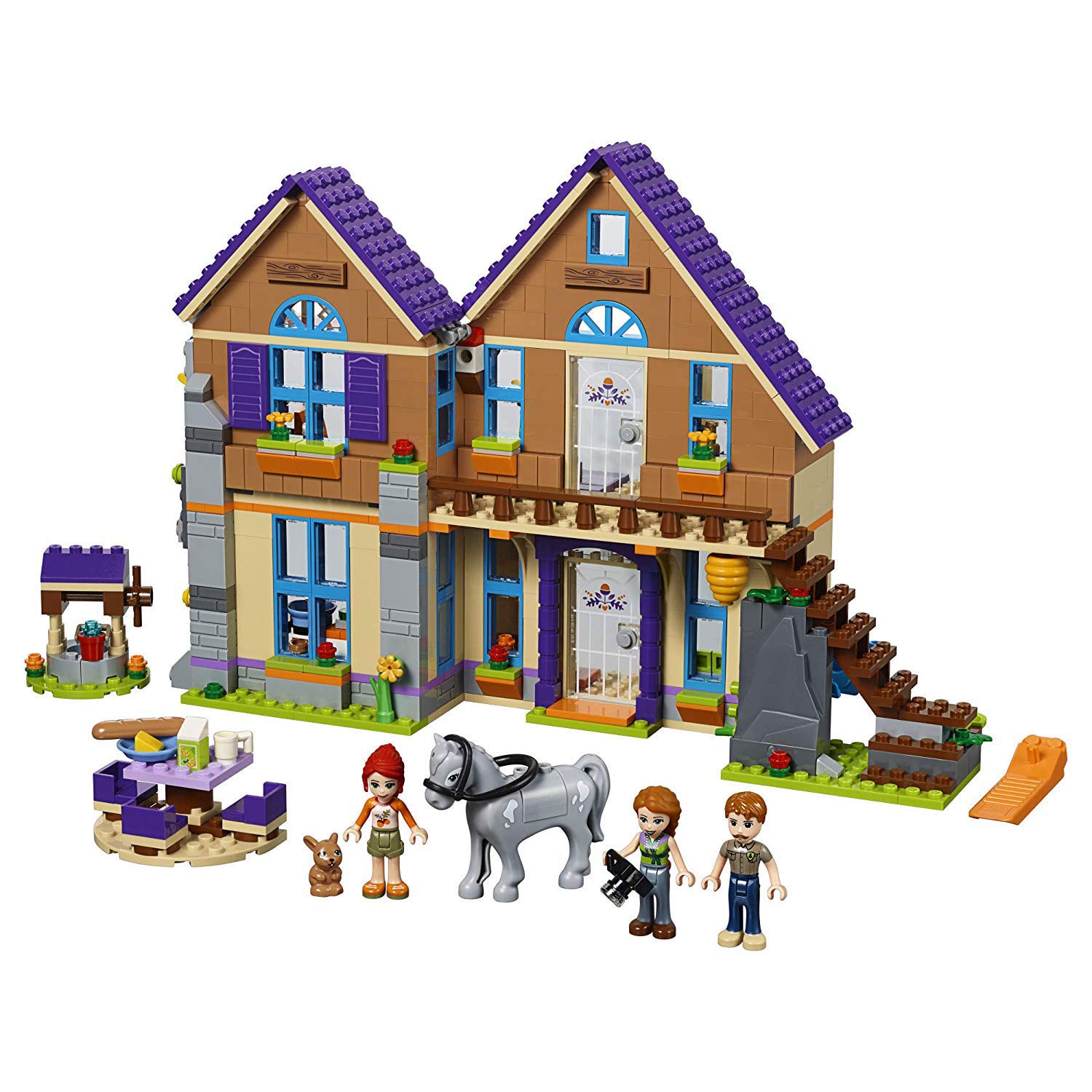 LEGO Friends Mia's House exterior with climbing wall for open-ended play